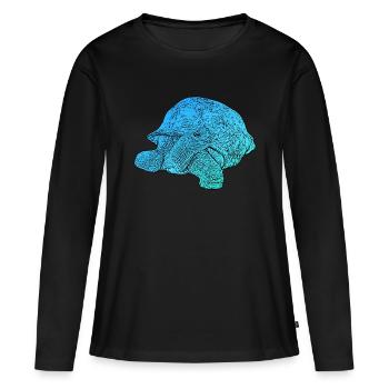 tortue géante - T-shirt manches longues Premium bio Femme - noir - Devant - Julia (174cm)