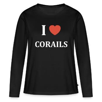 i love Corails - T-shirt manches longues Premium bio Femme - noir - Devant - Julia (174cm)