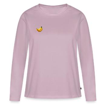 Polygone de banane - T-shirt manches longues Premium bio Femme - rose poudré - Devant - Julia (174cm)