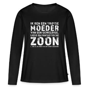 Stolze Mutter Sohn - Frauen Premium Bio Langarmshirt - Schwarz - Vorne - Julia (174cm)