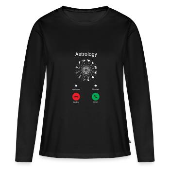 Appels de l’astrologie ! - T-shirt manches longues Premium bio Femme - noir - Devant - Julia (174cm)