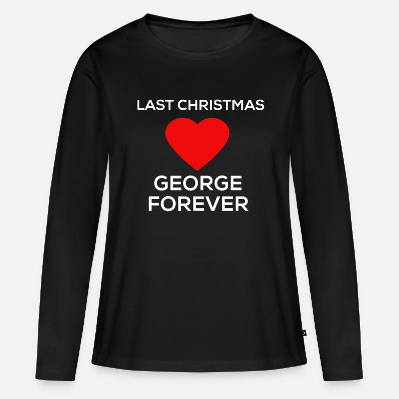 Last christmas george forever michael - Frauen Premium Bio Langarmshirt - Schwarz