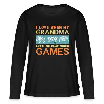 Gamer Gaming Jeux vidéo Jeux vidéo - T-shirt manches longues Premium bio Femme - noir - Devant - Julia (174cm)