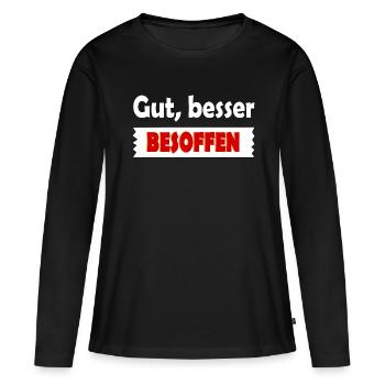 Besoffen Alkohol - Frauen Premium Bio Langarmshirt - Schwarz - Vorne - Julia (174cm)