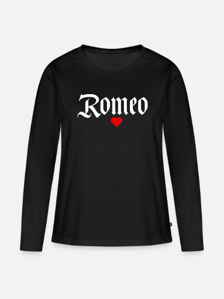 Romeo - Frauen Premium Bio Langarmshirt - Schwarz