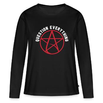 Atheist Anti Relegion Atheism Agnostic - Women's Premium Organic Long Sleeve Shirt - black - Front - Julia (174cm)