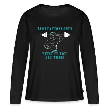 Musculation Musculation Fitness Renforcement musculaire - T-shirt manches longues Premium bio Femme - noir - Devant - Julia (174cm)