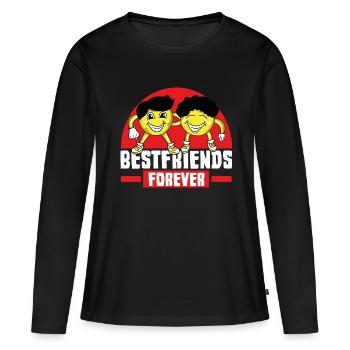 Best Friends Best Buds Best Friend - Women's Premium Organic Long Sleeve Shirt - black - Front - Julia (174cm)