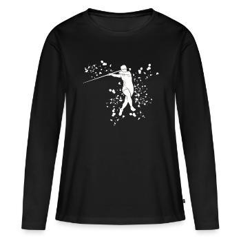 Lancer de javelot Colorsplash Lancer de javelot - T-shirt manches longues Premium bio Femme - noir - Devant - Julia (174cm)
