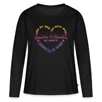 Seite An Seite Oma Und Enkel - Frauen Premium Bio Langarmshirt - Schwarz - Vorne - Julia (174cm)