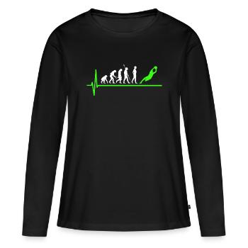 Torwart Evolution Fußball - Frauen Premium Bio Langarmshirt - Schwarz - Vorne - Julia (174cm)