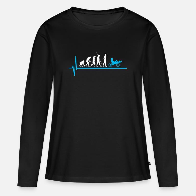 Evolution Liegerad Radfahrer - Frauen Premium Bio Langarmshirt - Schwarz