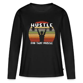 Musculation Musculation Fitness Renforcement musculaire - T-shirt manches longues Premium bio Femme - noir - Devant - Julia (174cm)