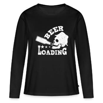 Bière Bière Bière Boire de la bière Alcohol Party - T-shirt manches longues Premium bio Femme - noir - Devant - Julia (174cm)