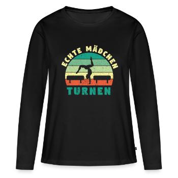 Gymnastik Turnen Barren Trampolin Ringe Turner - Frauen Premium Bio Langarmshirt - Schwarz - Vorne - Julia (174cm)