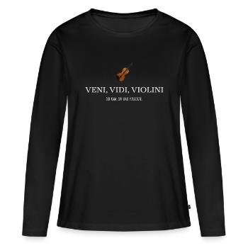 Ich kam sah und vergeigte funny Latein Shirt - Frauen Premium Bio Langarmshirt - Schwarz - Vorne - Julia (174cm)