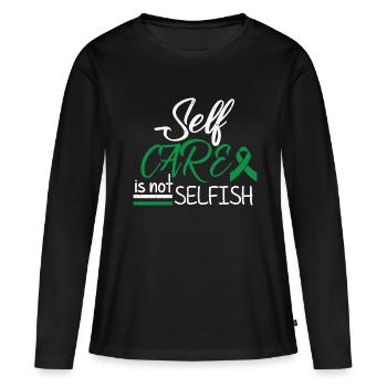 Yoga de méditation auto-guérisseur - T-shirt manches longues Premium bio Femme - noir - Devant - Julia (174cm)