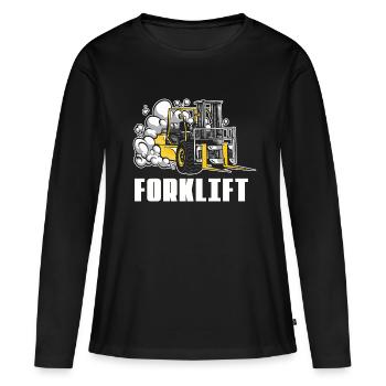 Élévateur chariot chariot élévateur de élévateur logistique stockist - T-shirt manches longues Premium bio Femme - noir - Devant - Julia (174cm)