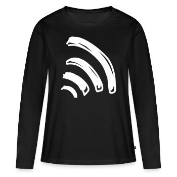 Ondes Wifi - T-shirt manches longues Premium bio Femme - noir - Devant - Julia (174cm)