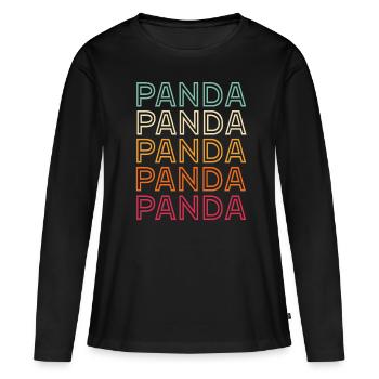 Panda panda panda - T-shirt manches longues Premium bio Femme - noir - Devant - Julia (174cm)