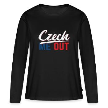 République Tchèque - T-shirt manches longues Premium bio Femme - noir - Devant - Julia (174cm)