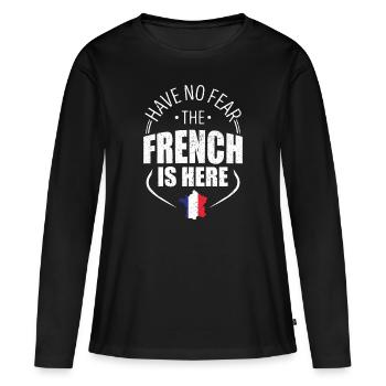 Do not be afraid the Frenchman is here - Women's Premium Organic Long Sleeve Shirt - black - Front - Julia (174cm)