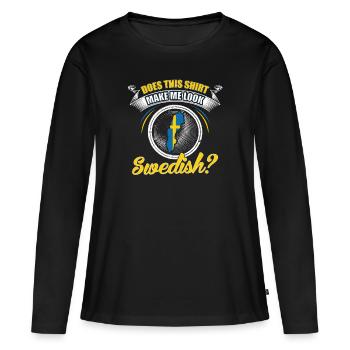 Schweden - Frauen Premium Bio Langarmshirt - Schwarz - Vorne - Julia (174cm)