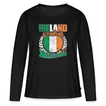 Drapeau national de Dublin Irlande - T-shirt manches longues Premium bio Femme - noir - Devant - Julia (174cm)
