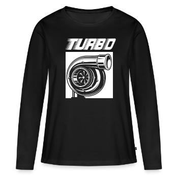 Turbo - T-shirt manches longues Premium bio Femme - noir - Devant - Julia (174cm)