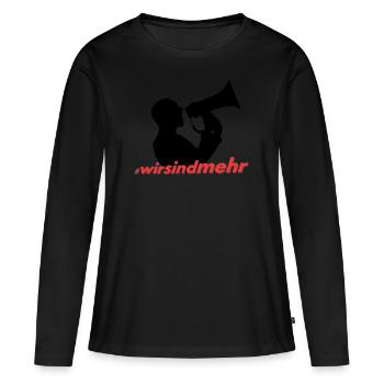 #Nous sommes plus contre-démo #chemnitz FCK NZS NOAFD - T-shirt manches longues Premium bio Femme - noir - Devant - Julia (174cm)