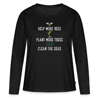 Naturschützer Geschenk - Frauen Premium Bio Langarmshirt - Schwarz - Vorne - Julia (174cm)