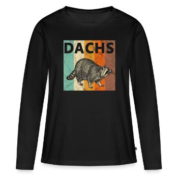 Blaireau - T-shirt manches longues Premium bio Femme - noir - Devant - Julia (174cm)