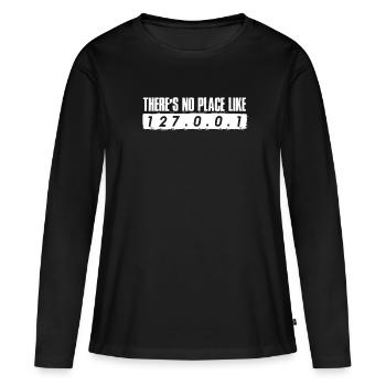 localhost il n’y a pas d’endroit comme 127.0.0.1 - T-shirt manches longues Premium bio Femme - noir - Devant - Julia (174cm)