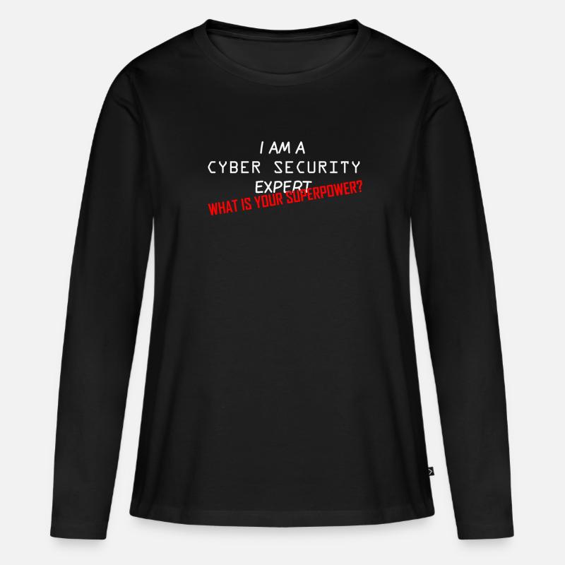 Cyber Security Experte - Frauen Premium Bio Langarmshirt - Schwarz