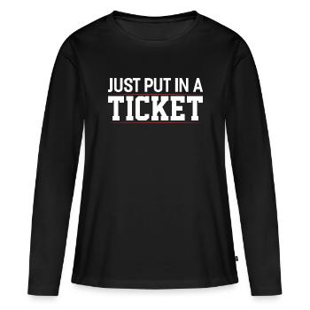 Support informatique informatique Service d’assistance informatique - T-shirt manches longues Premium bio Femme - noir - Devant - Julia (174cm)