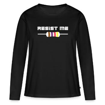Résistance électronique - T-shirt manches longues Premium bio Femme - noir - Devant - Julia (174cm)
