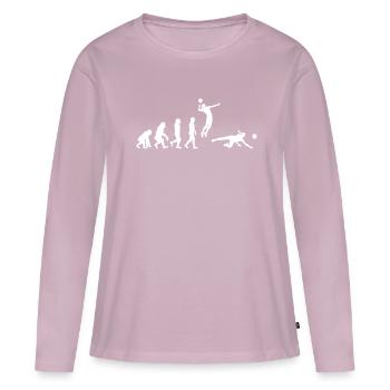Volley-ball Evolution - T-shirt manches longues Premium bio Femme - rose poudré - Devant - Julia (174cm)