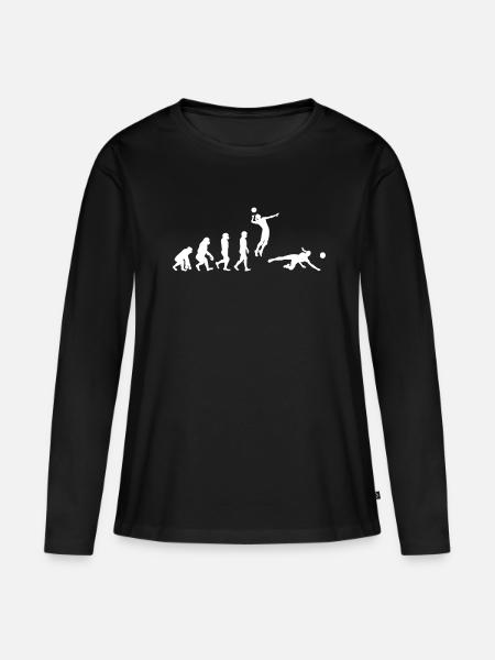 Volleyball Evolution - Frauen Premium Bio Langarmshirt - Schwarz