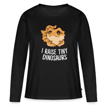 J’éduque de minuscules dinosaures lézard Gecko Reptil - T-shirt manches longues Premium bio Femme - noir - Devant - Julia (174cm)