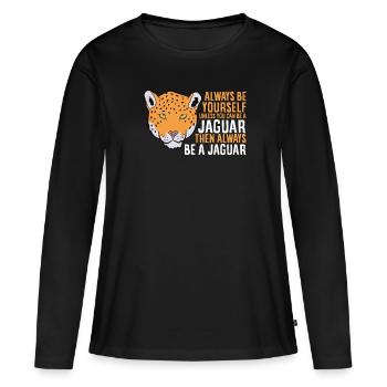 Doux Jaguar Soyez Une Jaguar - T-shirt manches longues Premium bio Femme - noir - Devant - Julia (174cm)