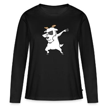 Dabbing Ziege Lustige Dabbende Ziege - Frauen Premium Bio Langarmshirt - Schwarz - Vorne - Julia (174cm)