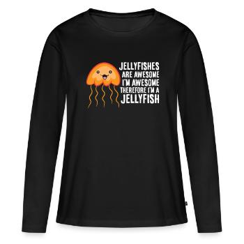 Les méduses sont fantastiques Je suis fantastique Je suis - T-shirt manches longues Premium bio Femme - noir - Devant - Julia (174cm)