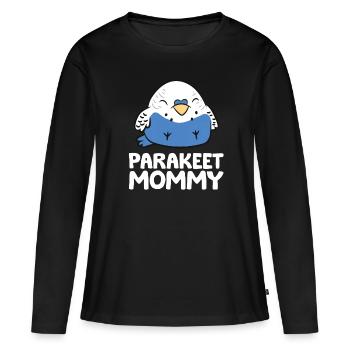 Perruche Maman Perruche Drôle Perruche Maman - T-shirt manches longues Premium bio Femme - noir - Devant - Julia (174cm)