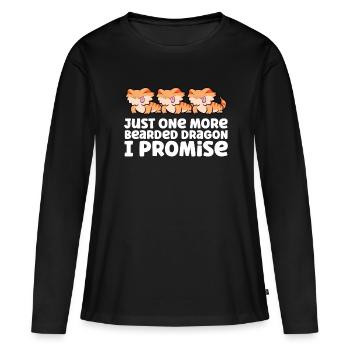 Nur noch eine Bartagame Ich verspreche - Frauen Premium Bio Langarmshirt - Schwarz - Vorne - Julia (174cm)