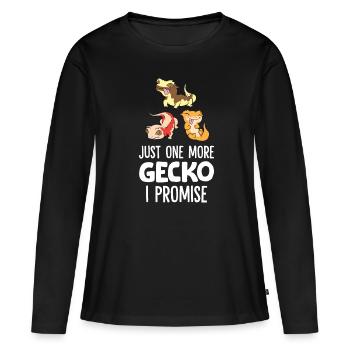 Nur noch ein Haubengecko Ich verspreche - Frauen Premium Bio Langarmshirt - Schwarz - Vorne - Julia (174cm)