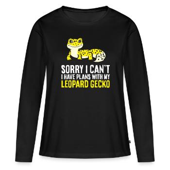 Malheureusement, je ne peux pas, j’ai des projets avec mon - T-shirt manches longues Premium bio Femme - noir - Devant - Julia (174cm)