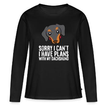 Malheureusement, je ne peux pas, j’ai des projets avec mon - T-shirt manches longues Premium bio Femme - noir - Devant - Julia (174cm)
