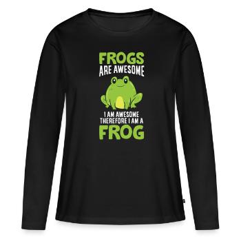 Les grenouilles sont fantastiques, je suis fantastique, - T-shirt manches longues Premium bio Femme - noir - Devant - Julia (174cm)