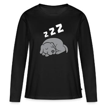 Weimaraner Chien Dormeur Pyjama Dormeur - T-shirt manches longues Premium bio Femme - noir - Devant - Julia (174cm)