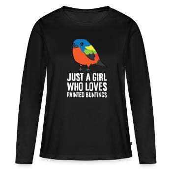Juste une fille qui aime les germes peints - T-shirt manches longues Premium bio Femme - noir - Devant - Julia (174cm)